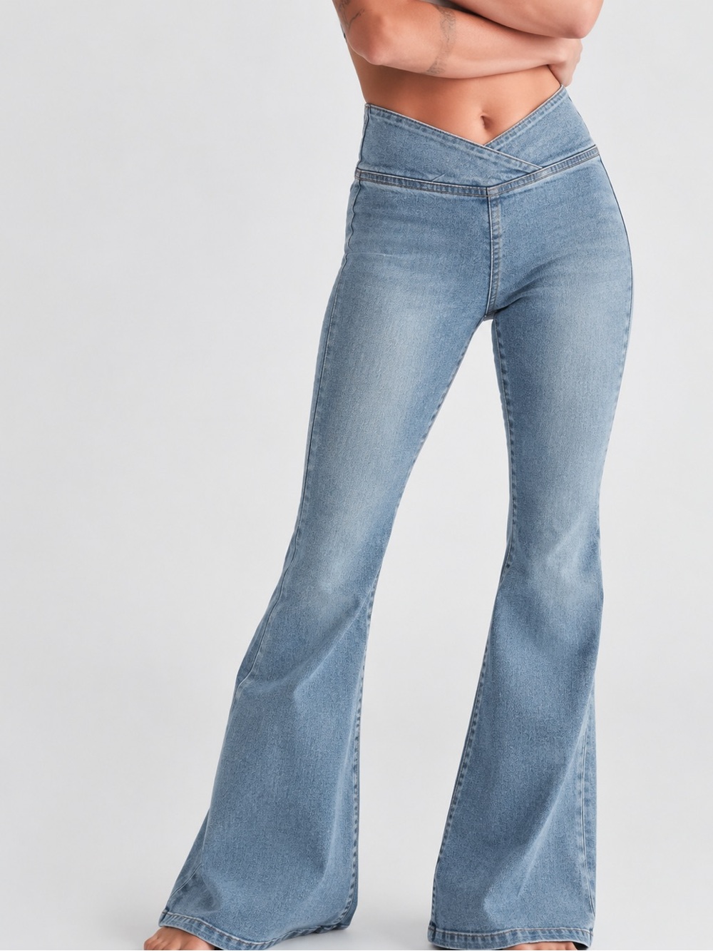 We The Free Pull On High-Rise Wide Flare Jeans